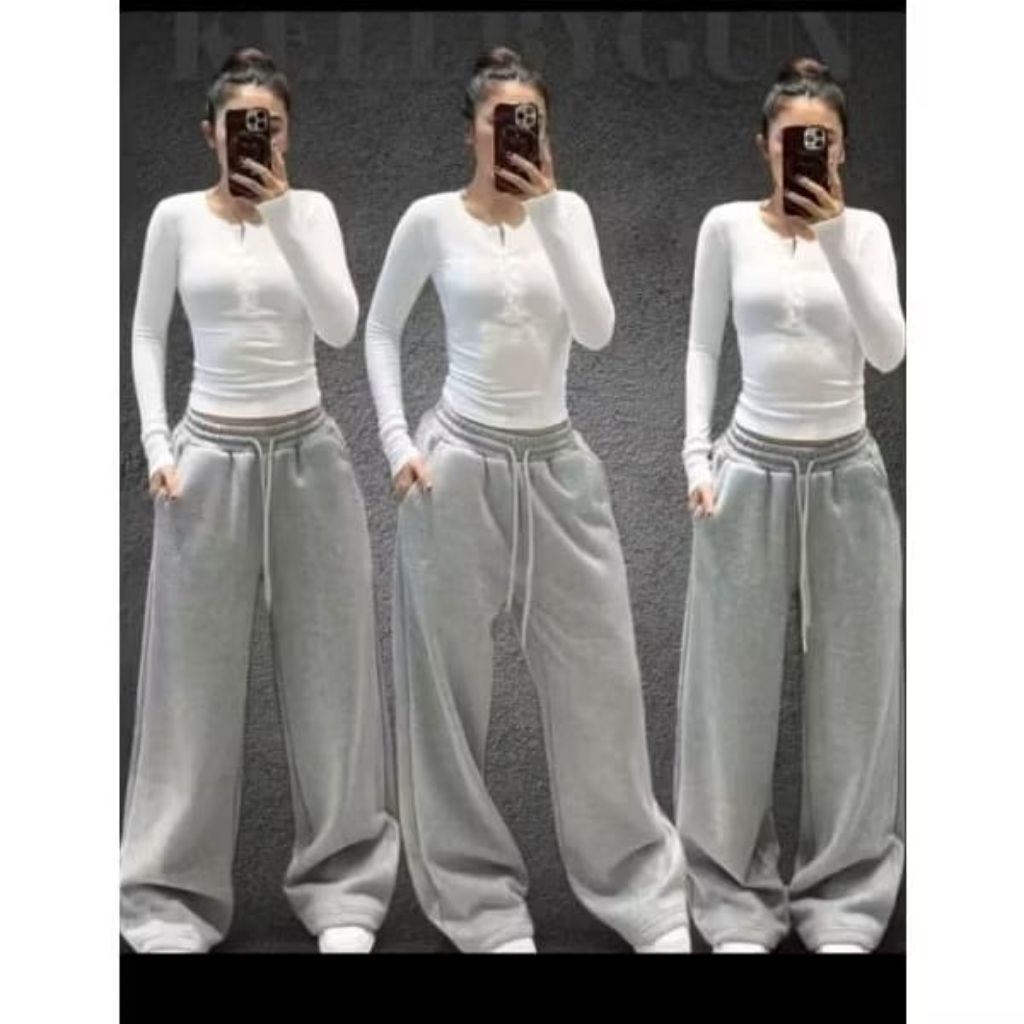 celana UNISEX sweatpants baggy loosepants training kulot gombrang highwaist jogger oversize