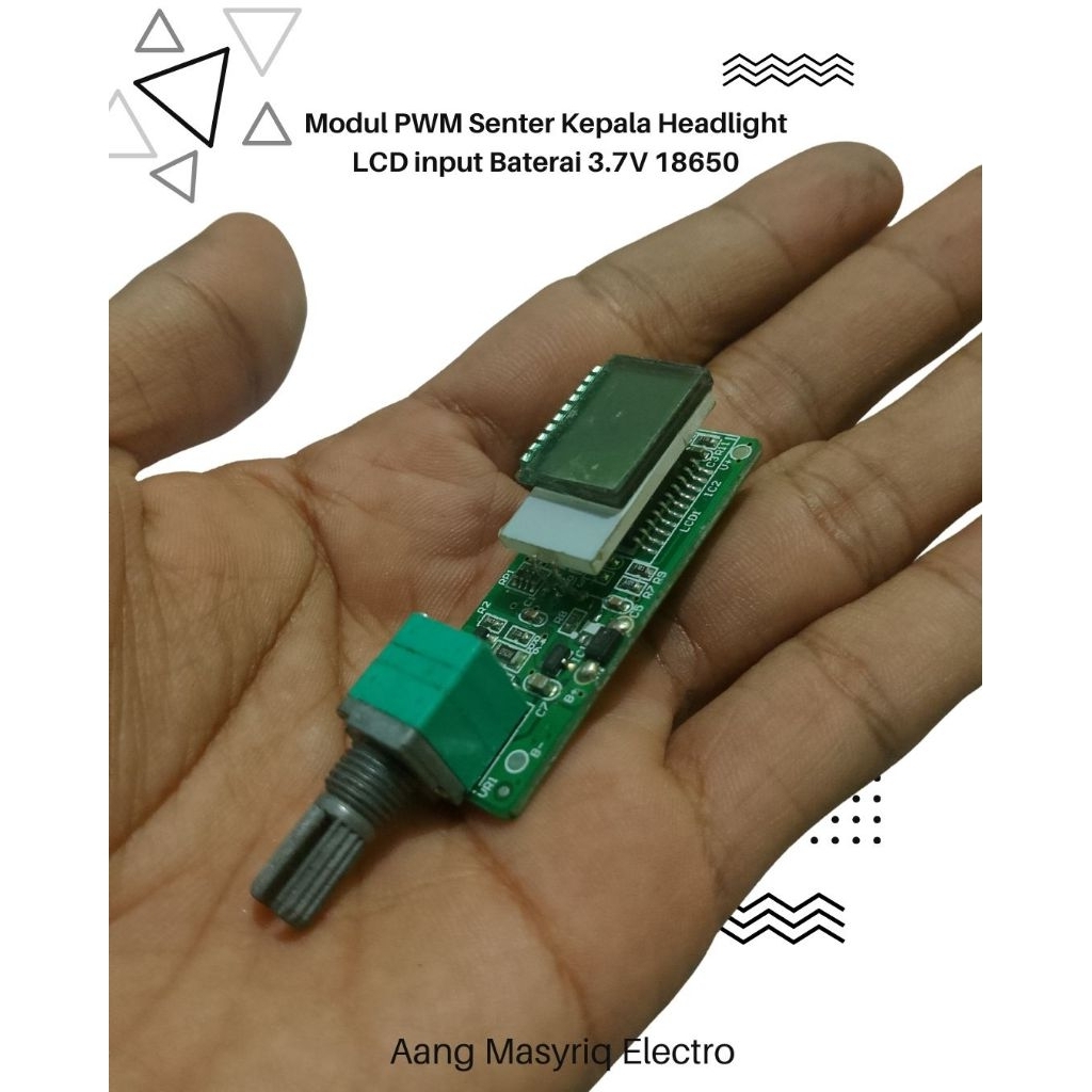 Modul PWM Senter Kepala Headlight LCD input Baterai 3.7V 18650