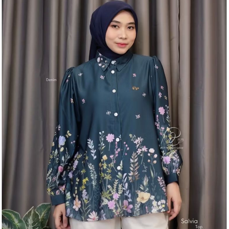 DYN - Salvia Top DYN CLOTHINGLINE Atasan Wanita Premium Motif Printing DYN BASIC