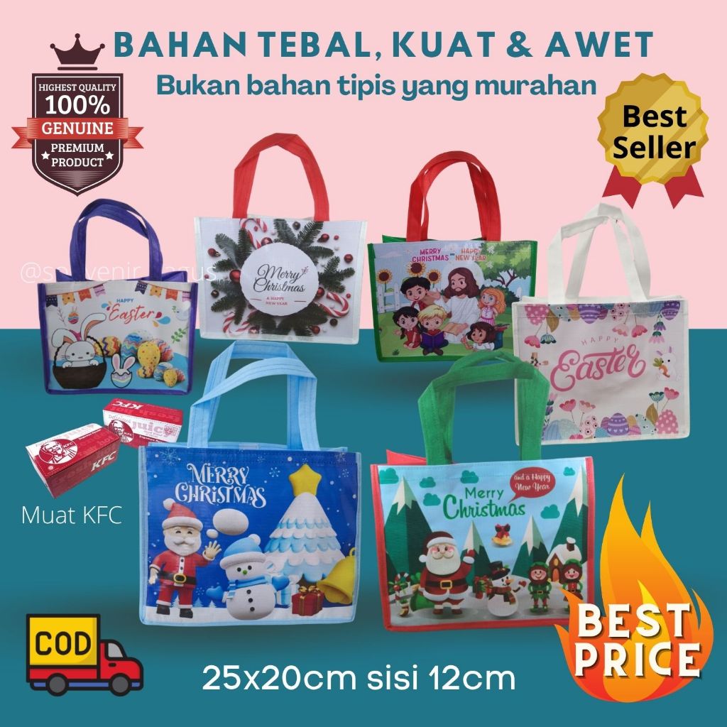 Tas Souvenir Natal Anak Goodie Bag Christmas Sekolah Minggu Souvenir xmas Paskah Easter