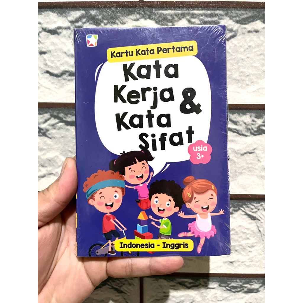 Mainan Kartu Belajar Edukatif membaca dan kata 2 Bahasa untuk anak SD/Tk/Palyground/Paud murah
