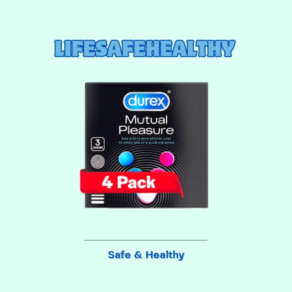 Durex Mutual Pleasure 3s x 4 - Kondom Gerigi + Tahan Lama Pria