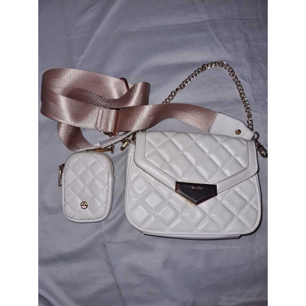 tas selempang wanita aldo preloved putih original