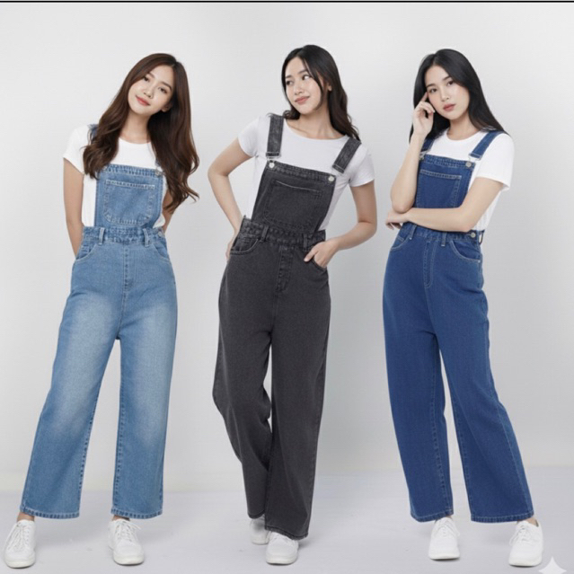 Jumpsuit Jeans Wanita Premium Terbaru Jumpsuit Kekinian Panjang Denim Setelan Dewasa Wanita