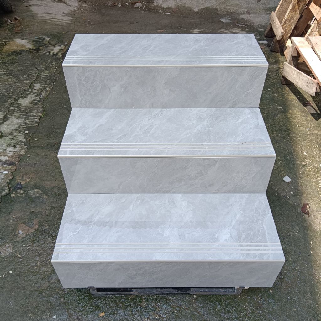 Granit Tangga Stepnosing 30x60 20x60 | 30x70 20x70 | 30x80 20x80 | MOTIF ABU-ABU | GLOSSY