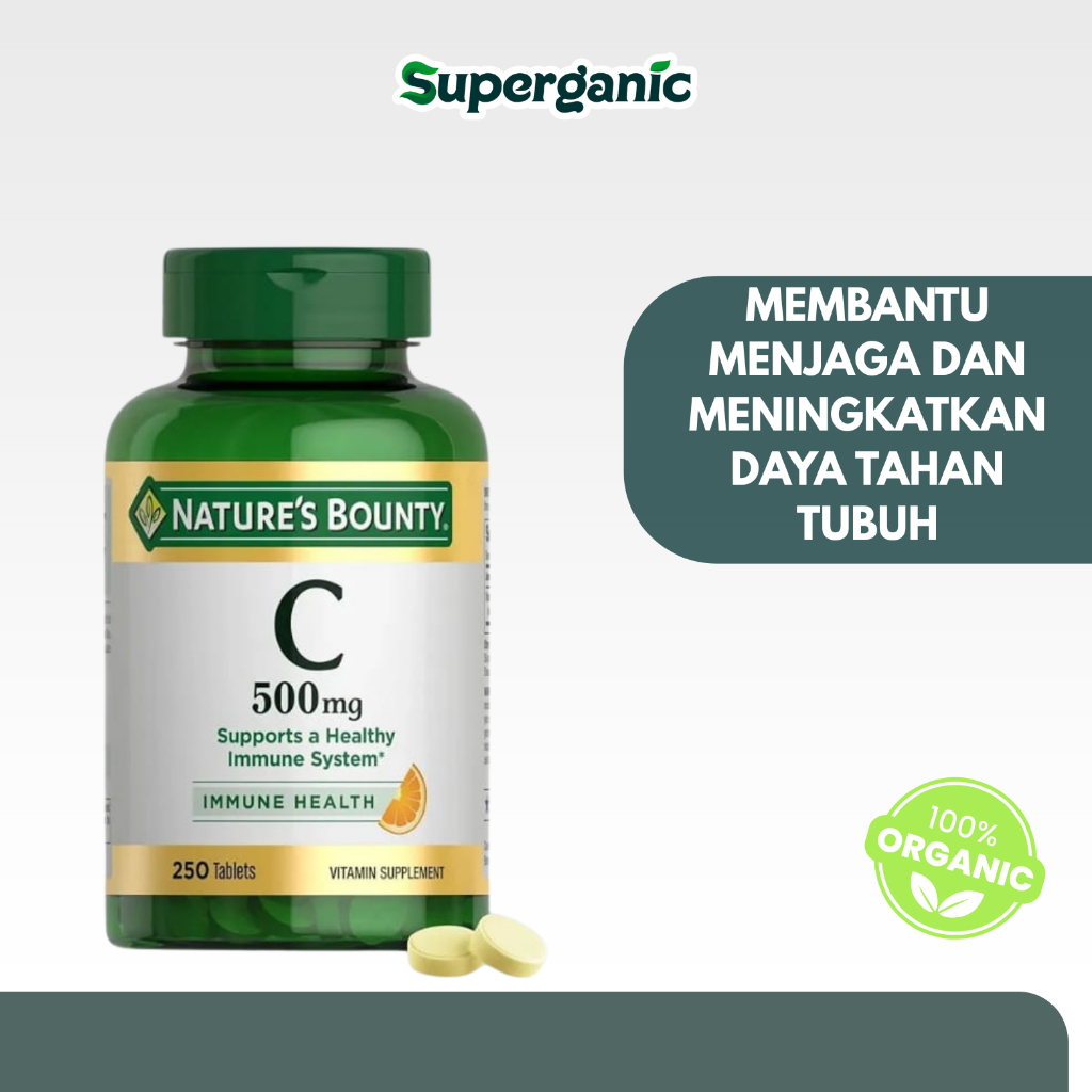 Nature's Bounty C 500mg dan 1000mg Menjaga Imun Tubuh Yang Sehat dengan Rose Hips Original USA