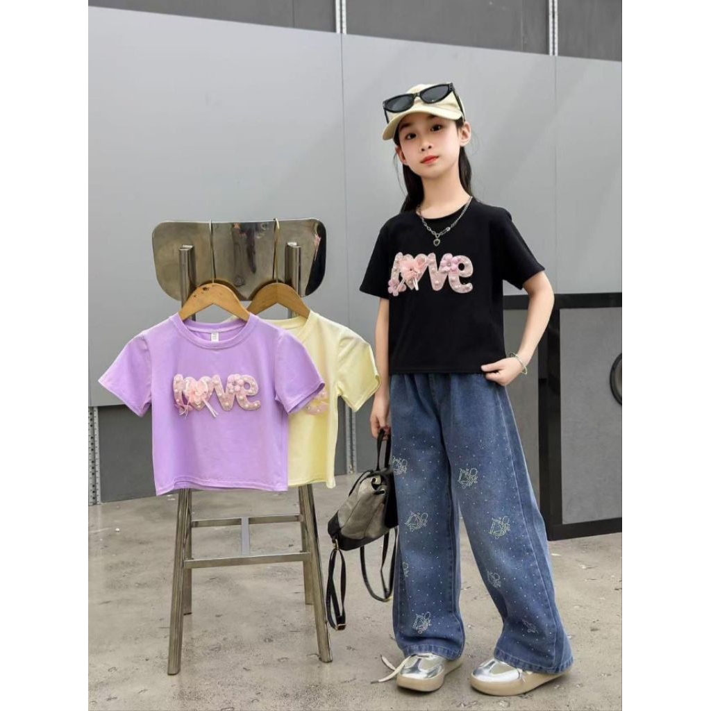 set jeans kulot premium, setelan premium import (4-8th)