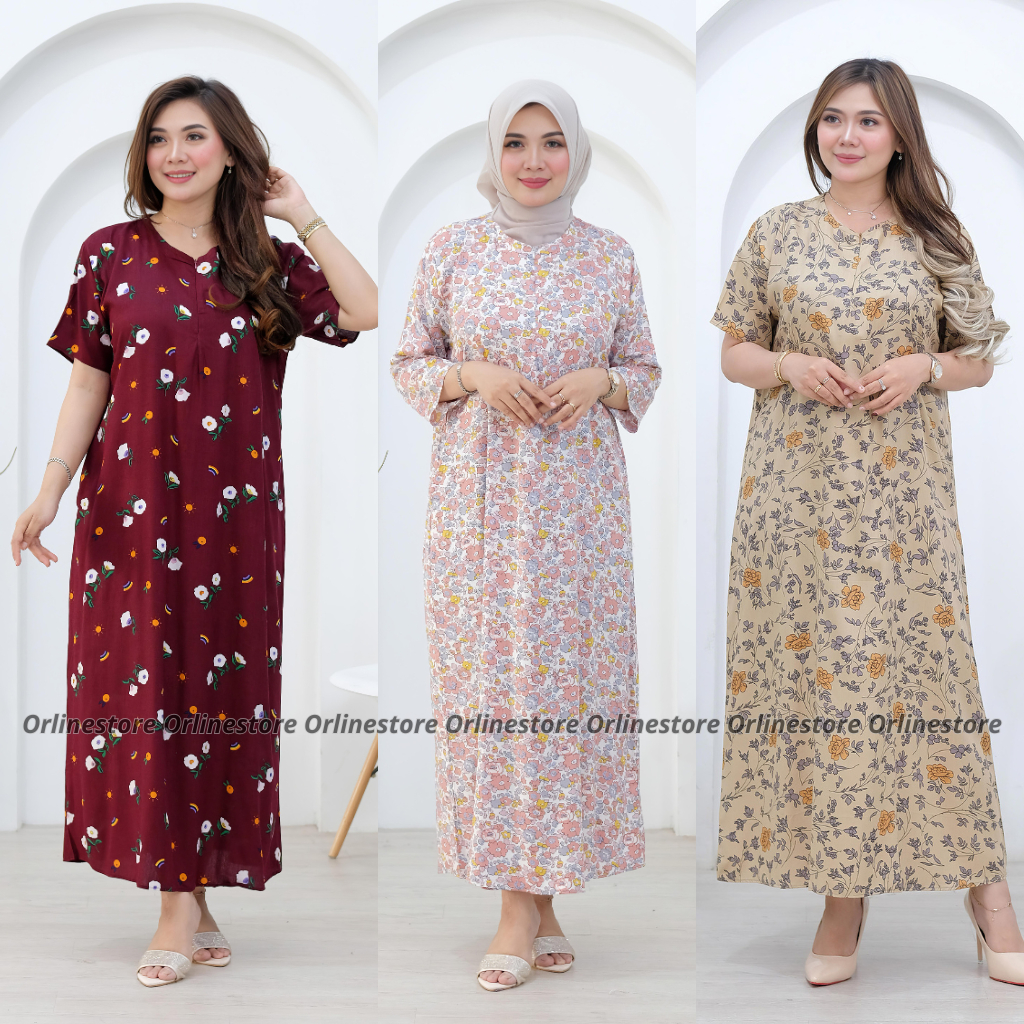Daster Panjang Lengan Pendek Daster Nyaman Bumil Busui Friendly Daster Lengan Pendek Bawah Panjang