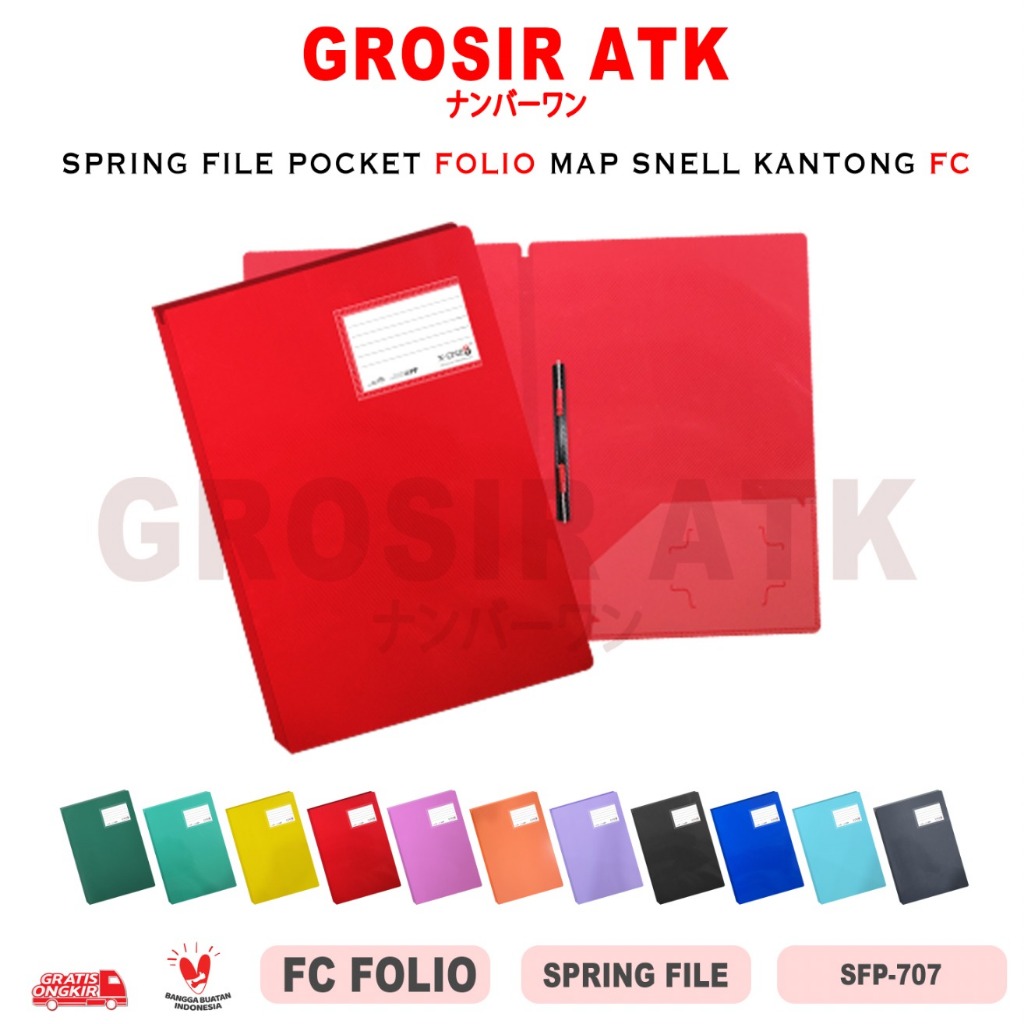 GROSIR ATK-SPRING FILE POCKET UKURAN FOLIO MAP SNELL KANTONG / SFP-707-F4
