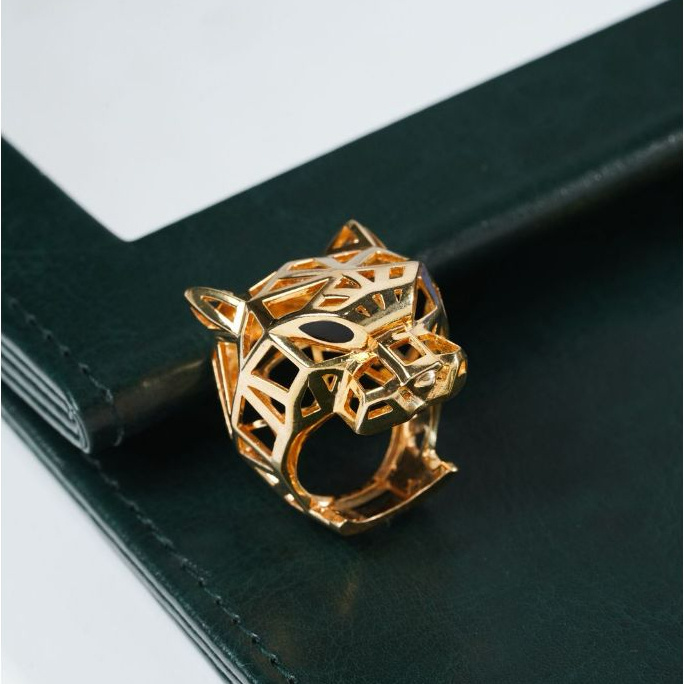 Cincin Emas 8K size 18 Model Tiger Head Yellow Gold 00001357