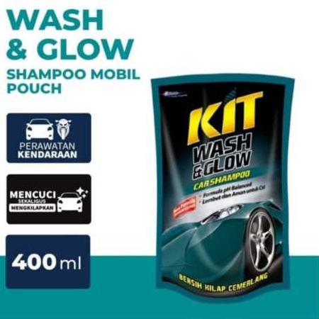 KIT WASH & GLOW CAR SHAMPOO - SHAMPOO WASH & GLOW CAR KIT 400ml