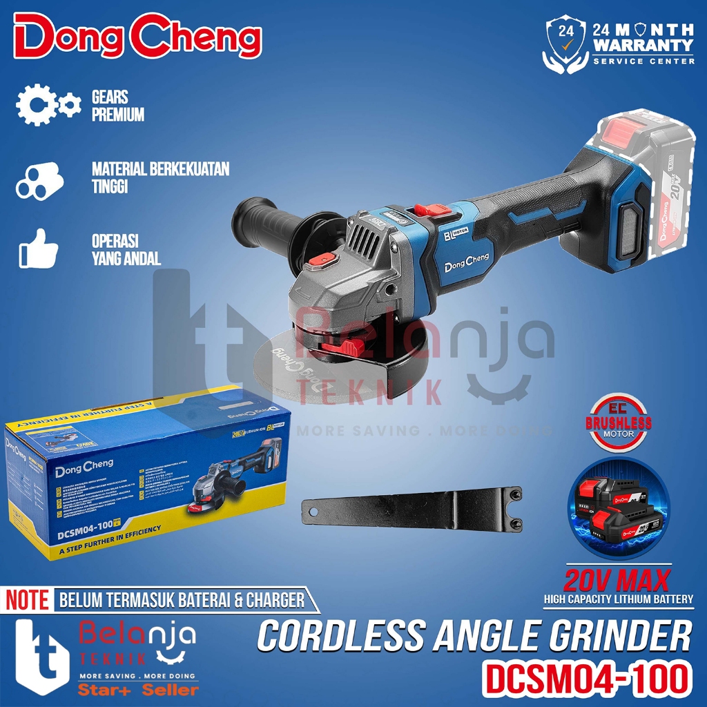 Mesin Gerinda Baterai Dongcheng DCSM04-100 Z 20V Angle Grinder Cordless Unit Only DCSM 04 100 DCSM04