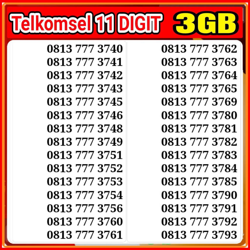 nomor telkomsel  simpati 11 DIGIT