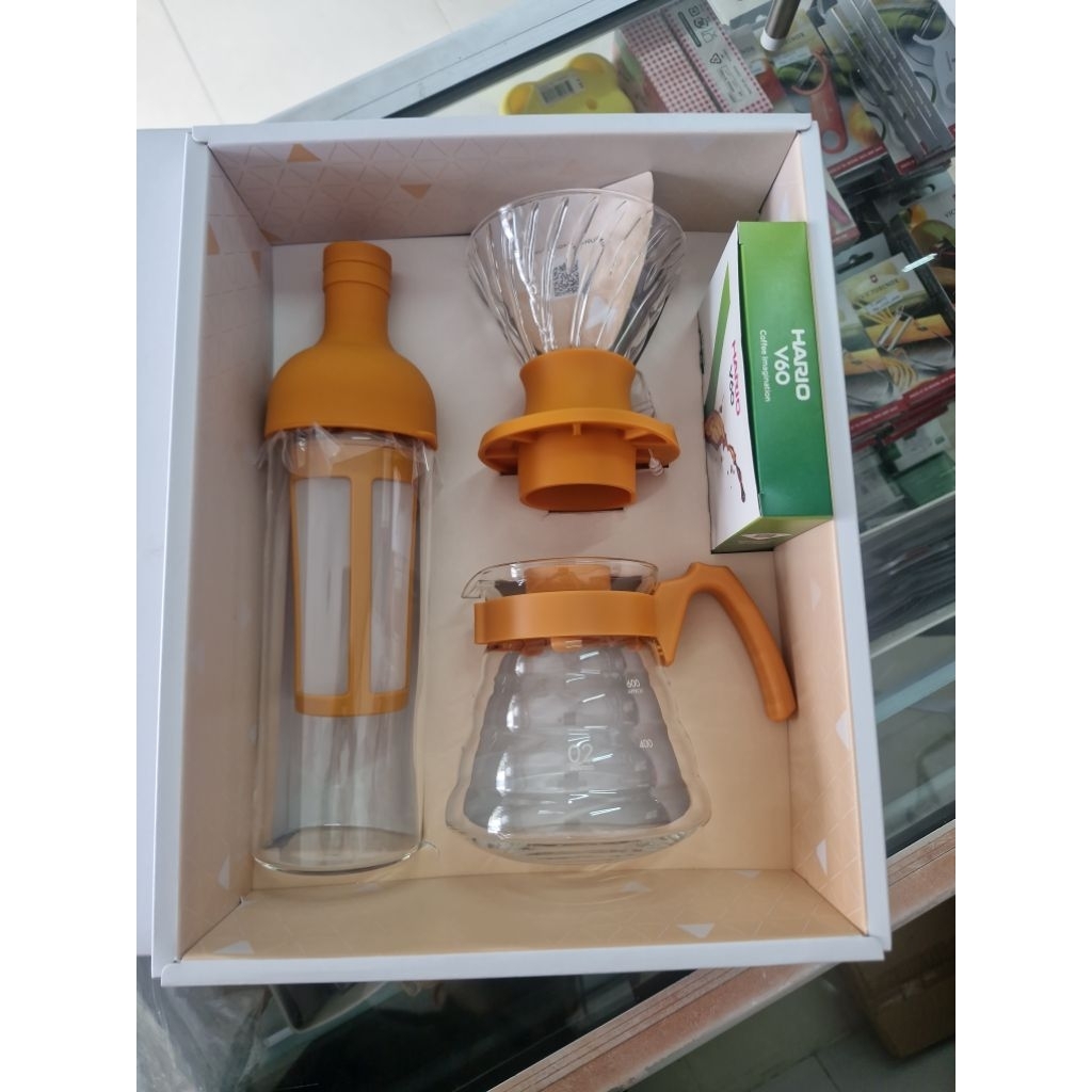 ASCG-7404-MA-EX Set Hario 02 Teko Glass 600ml, Dripper Glass, Filter Bottle 650ml Glass, Paper Filte