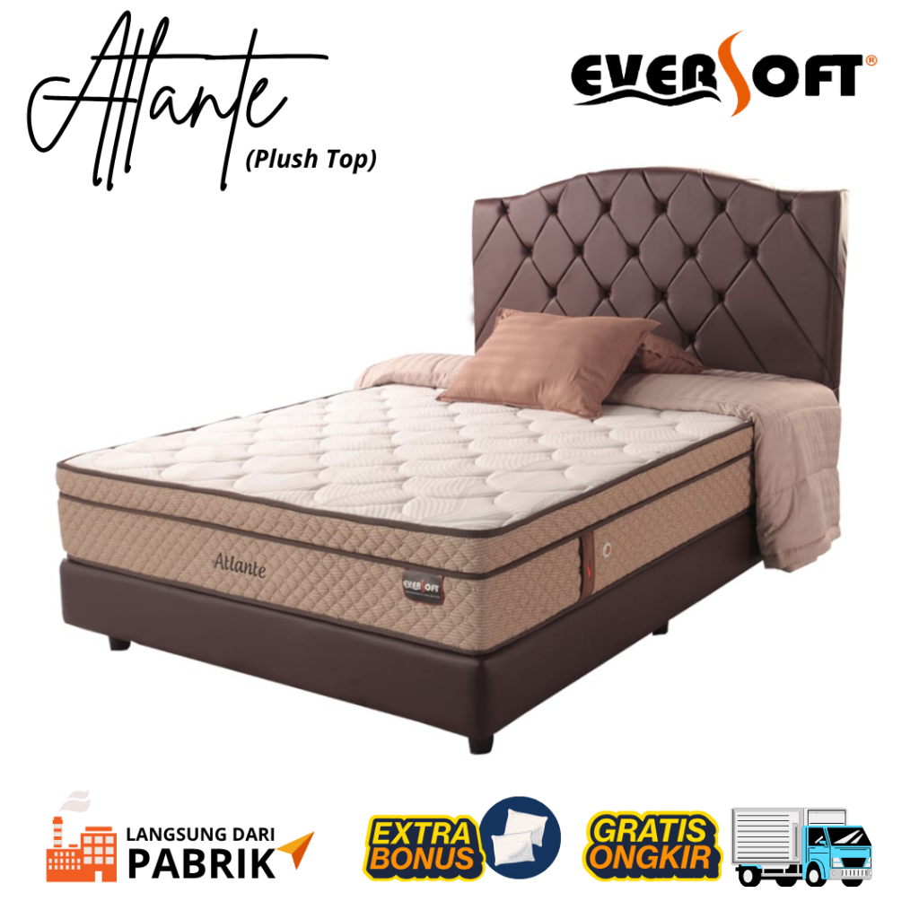 Kasur Springbed Eversoft Atlante Plush Top – Gerakan Bebas Tanpa Guncangan