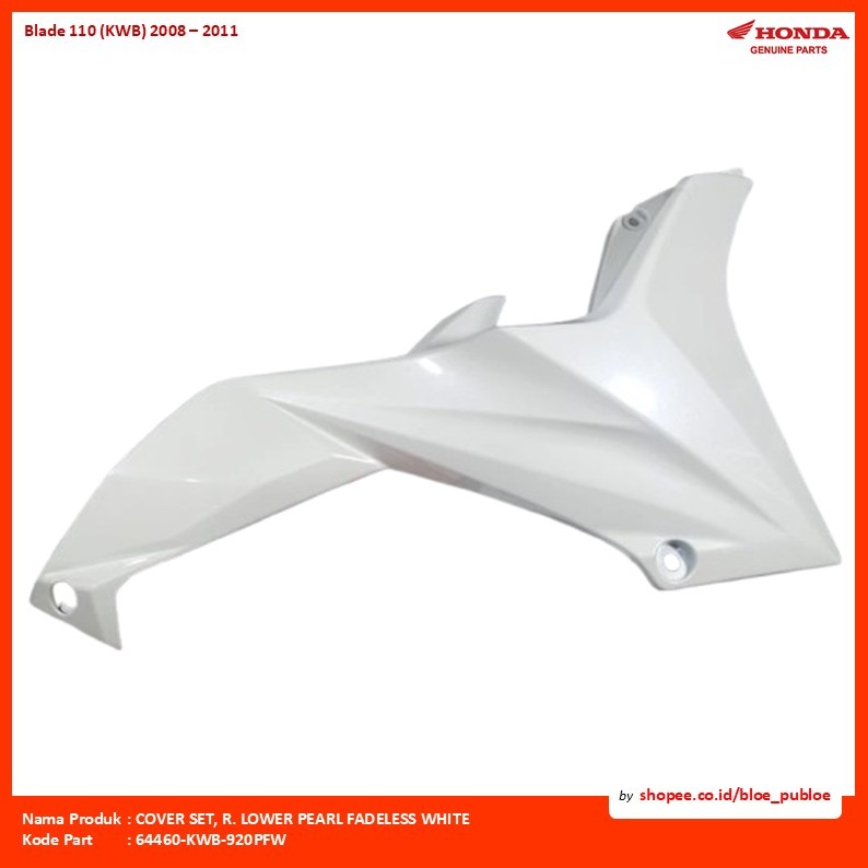 COVER SET, R. LOWER PEARL FADELESS WHITE/64460KWB920PFW