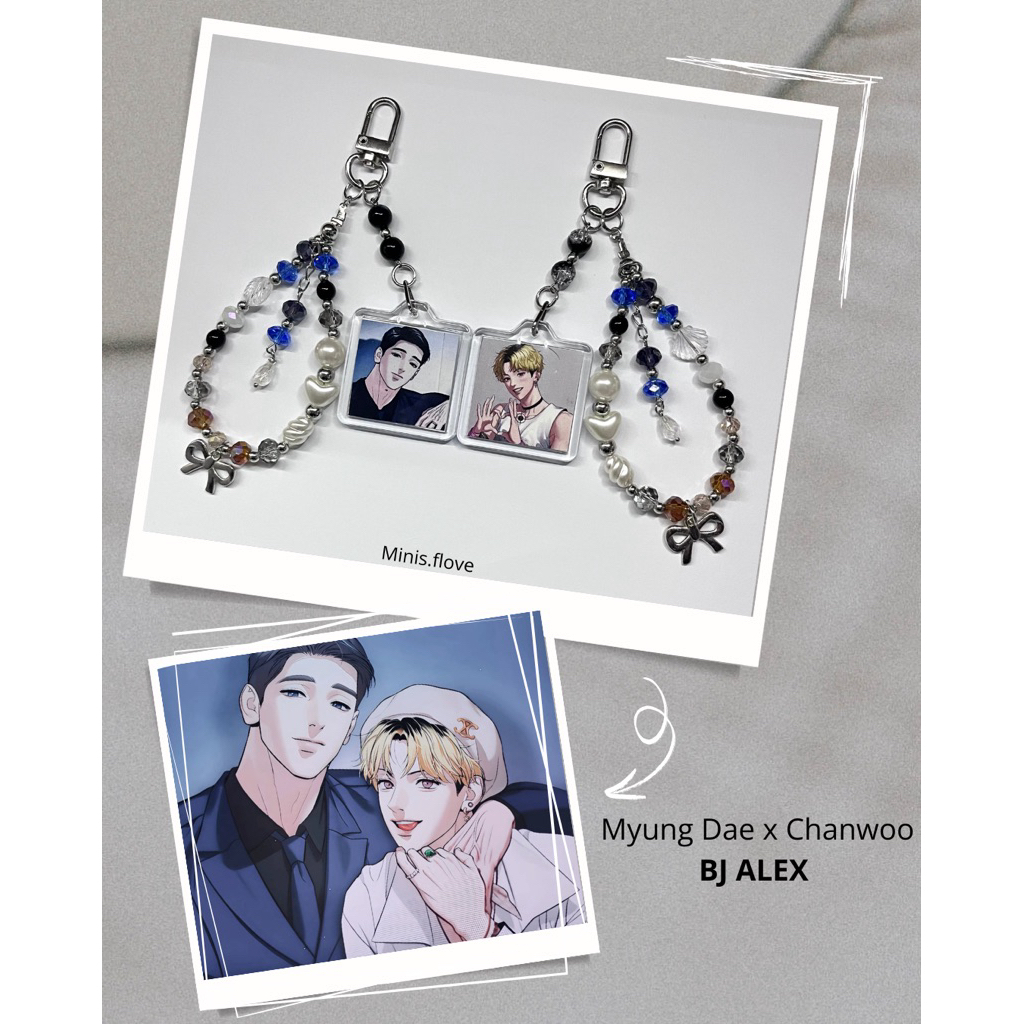 BJ ALEX TWO SIDED KEYCHAIN / Myung Dae MD X Chanwoo / Manhwa BJ Alex / Keychain / Bagcharm / Gantung