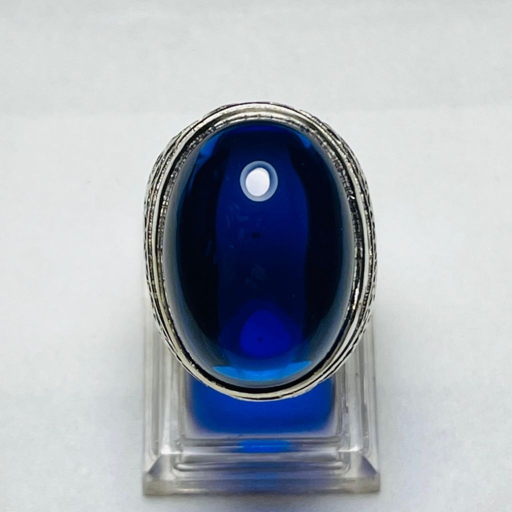 Cincin akik king safir top jumbo tampilan mewah