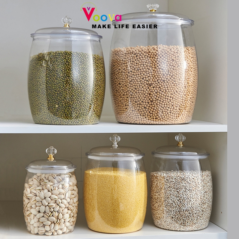 VOOVA Toples Tabung Besar/ Toples Penyimpanan Jumbo/ Muat Banyak/ Toples Kerupuk Besar