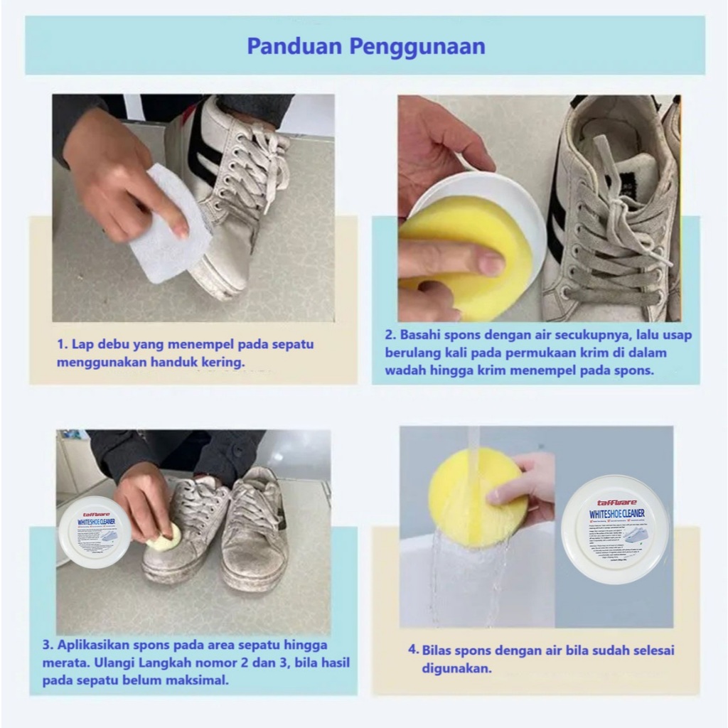Semir & Pembersih Sepatu Putih Extra Sikat – Anti Kusam, Praktis Dipakai