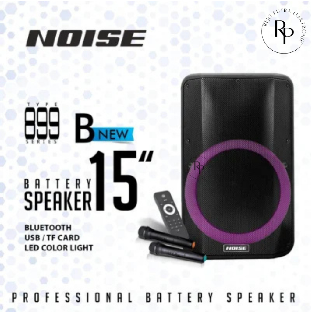 SPEAKER PORTABLE NOISE 899B 15 INCH BLUETOOTH WIRELESS + 2 MIC KARAOKE