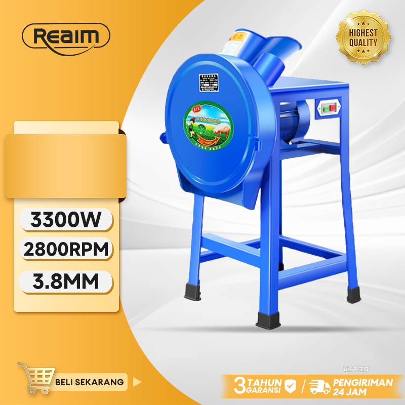 REAIM Mesin Chopper Pencacah Rumput Dinamo 300Watt Cacah Rumput Mesin Original Mesin Cacah Rumput