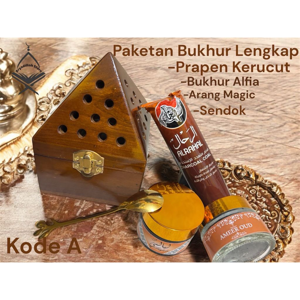 Paketan Bukhur Lengkap 4in1 Bukhur Raudhah Paketan Bukhur Termurah Paket Prapen kayu Jati