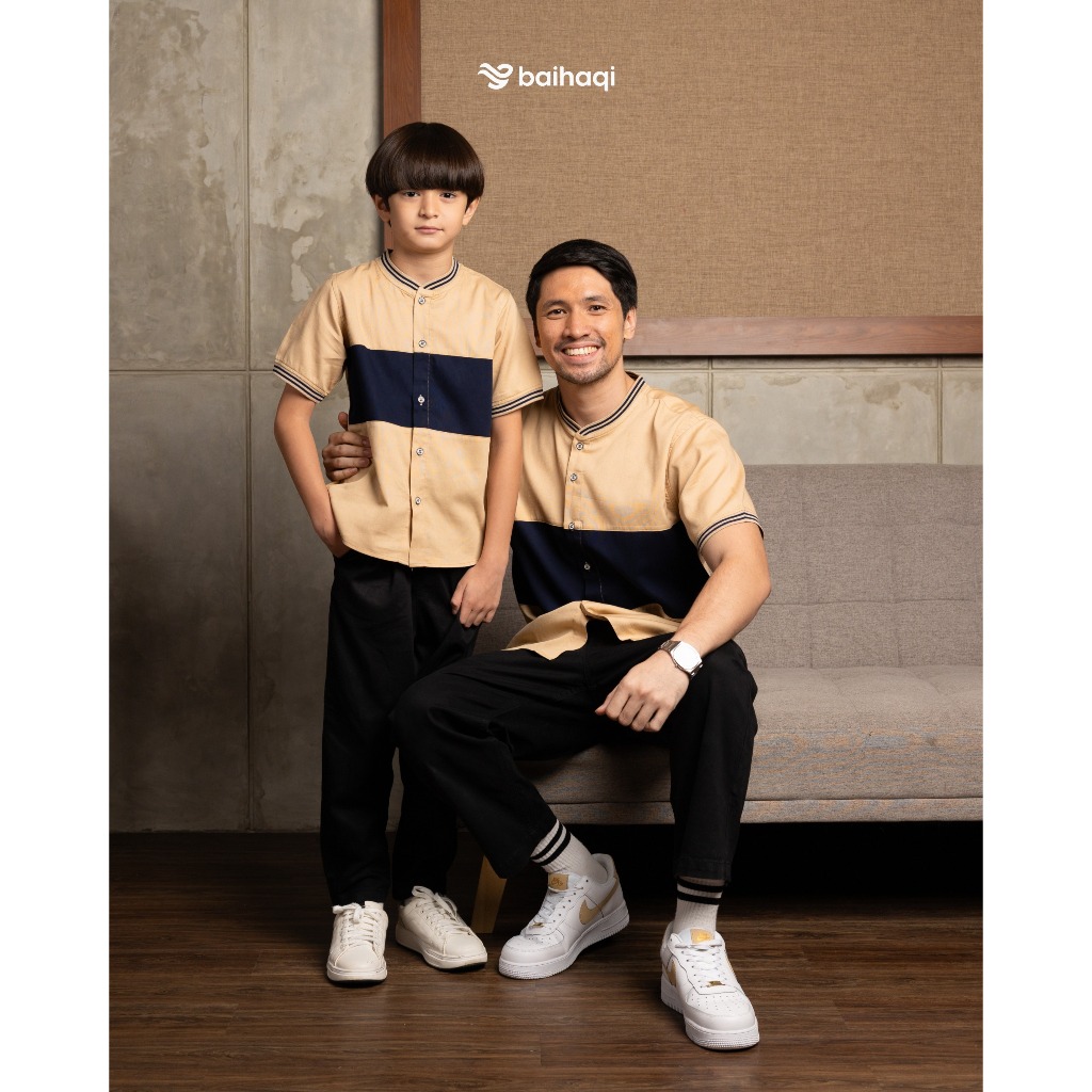 Baihaqi Kemko Couple Hamzah Lengan Pendek BKAP54 (Navy & Khaky)