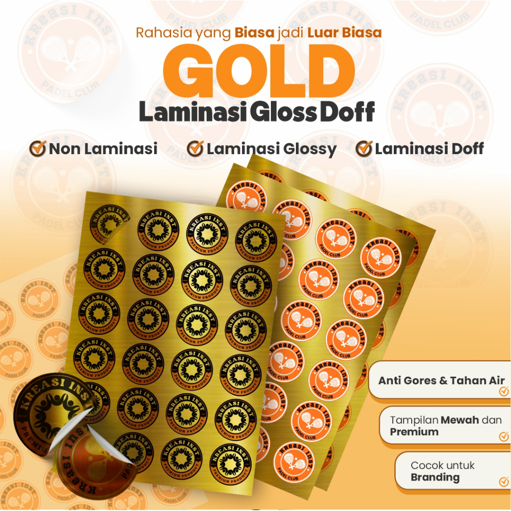 CETAK STIKER | PRINT STICKER GOLD PREMIUM TERMURAH A3+ WATERPROOF