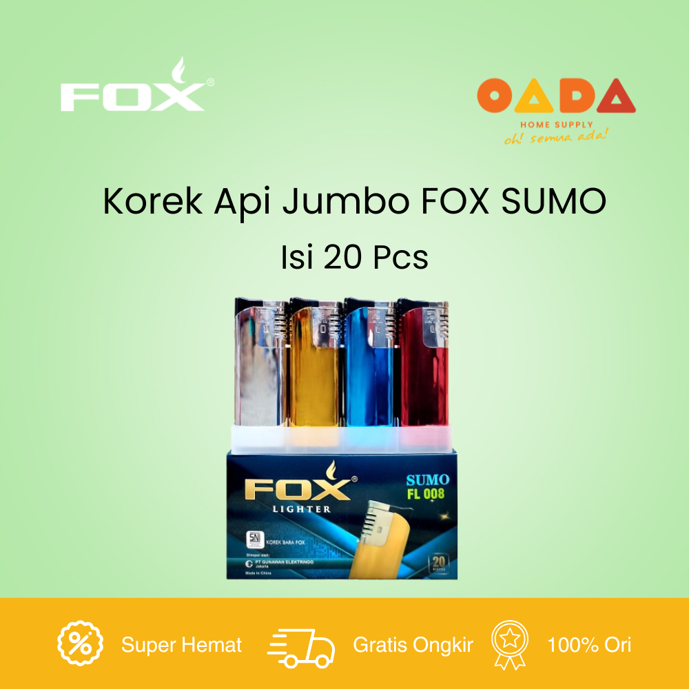 Korek Api Bara Ukuran Jumbo Sumo FL 008 + Senter LED 1 Pcs - FOX