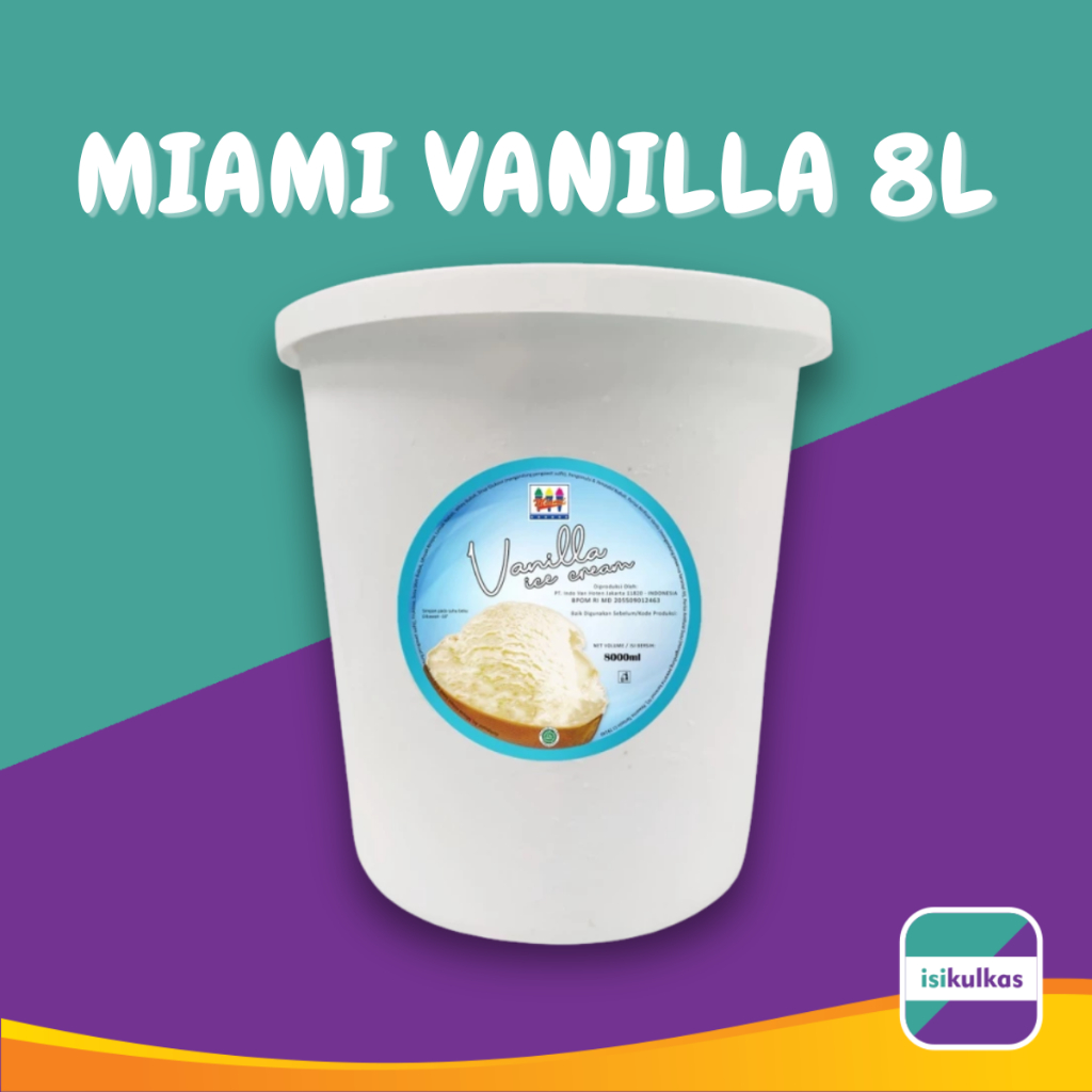 Miami Ice Cream Vanilla 8L / Es Krim Ember Miami 8 liter