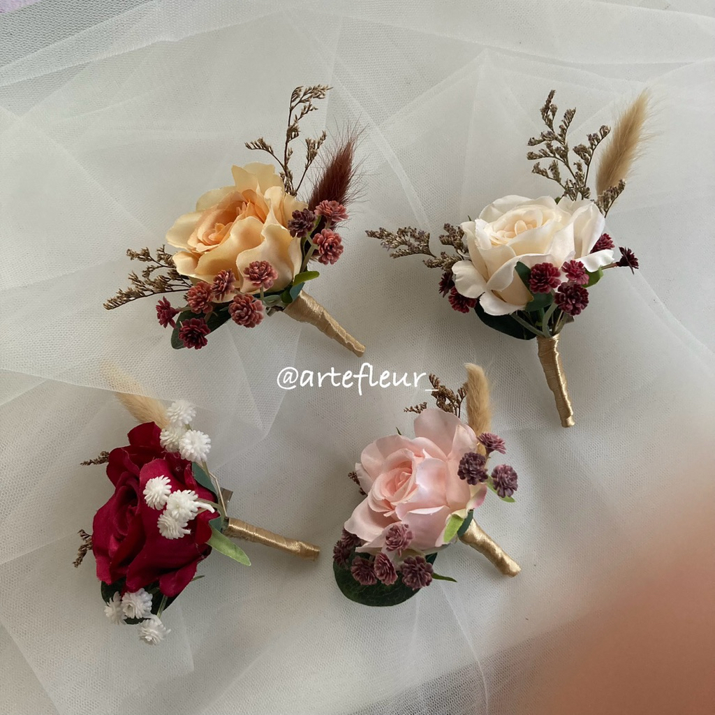 Bros Jas Pria Wedding Boutonniere Corsage Bros Bunga Jas pengantin Pria