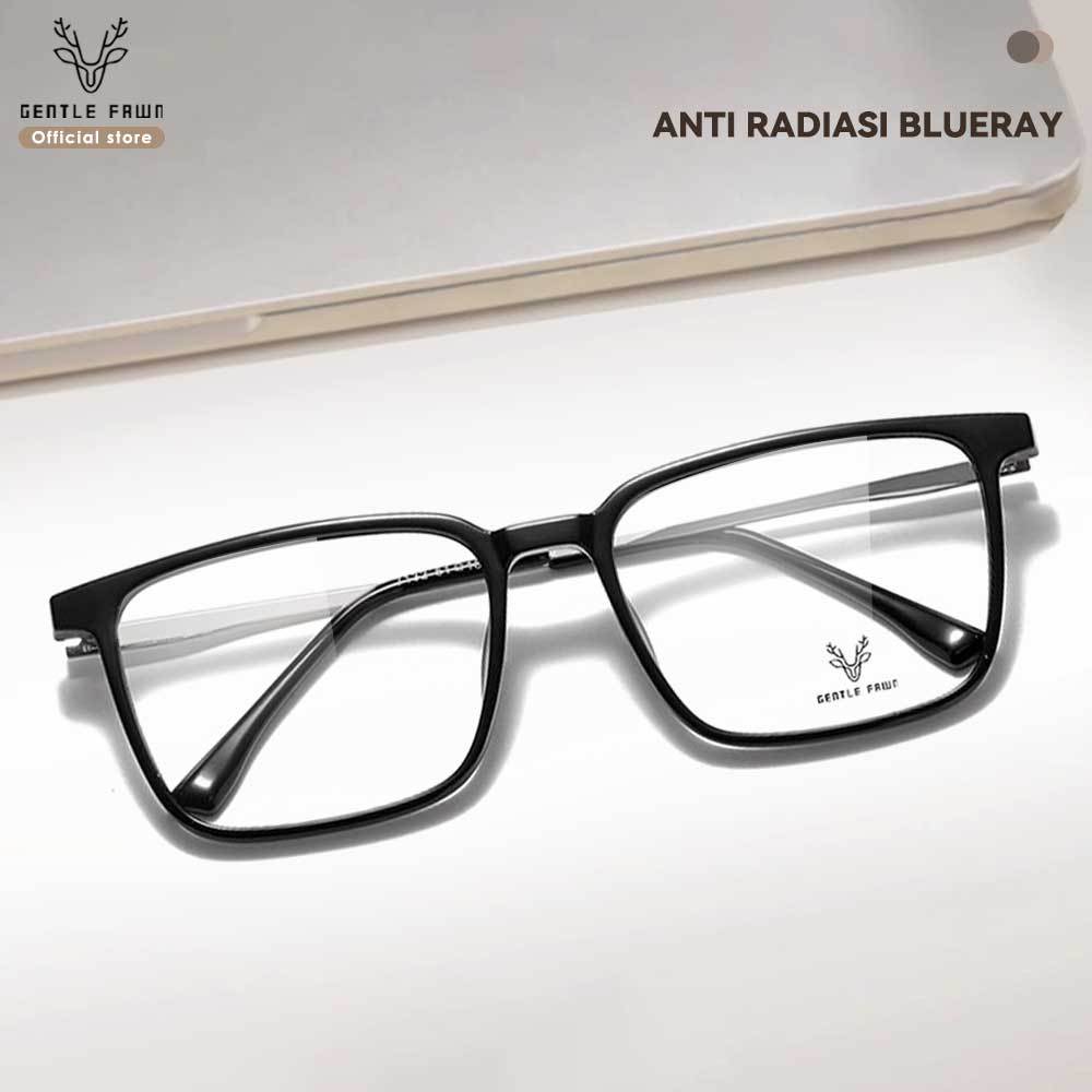 Gentle Fawn Kacamata Antiradiasi Blueray Sinar Biru Style Kotak Bahan TR90+Metal Kuat Kokoh Bisa Min