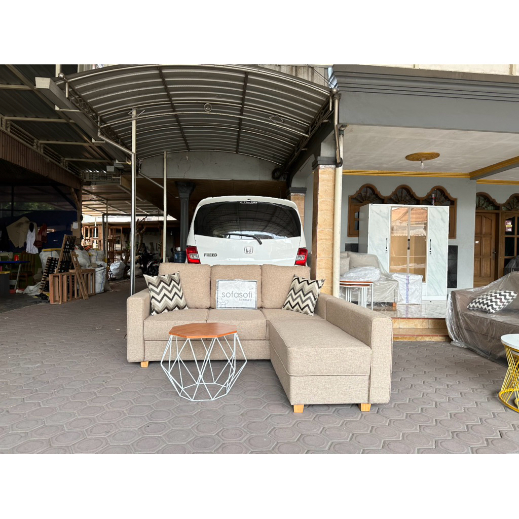 sofa L minimalis/sofa minimalis free meja