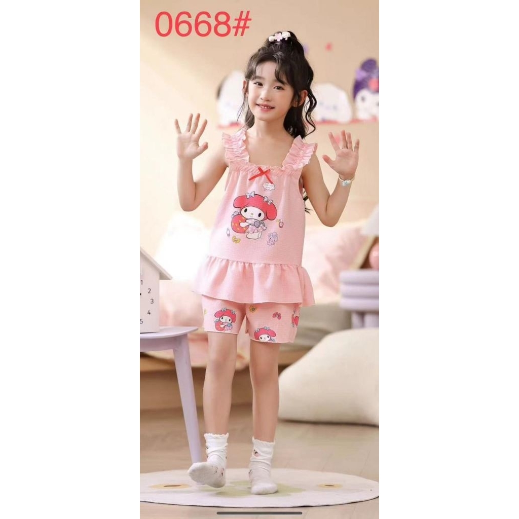 piyama gemoy motif Sanrio 4-12 tahun