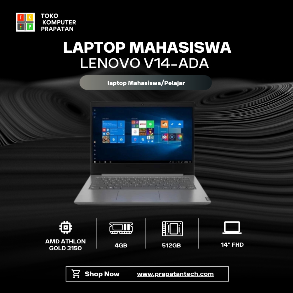 LAPTOP LENOVO V14 AMD ATHLON GOLD 3150 4GB SSD512