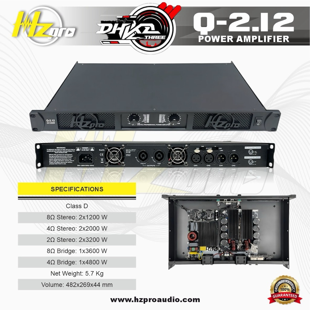POWER AMPLIFIER HZ PRO Q-2.12 CLAS D BALAP / Power Hz pro Q-2.12 CLAS D ORIGINAL / Power Hzpro q-2.1