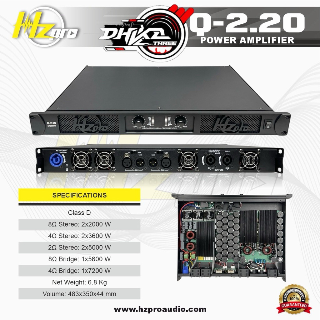 POWER AMPLIFIER HZ PRO Q-2.20 CLAS D BALAP / Power Hz pro Q-2.20 CLAS D ORIGINAL / Power Hzpro q-2.2