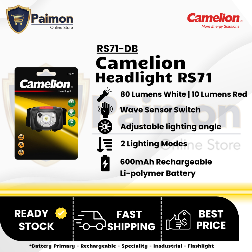 Senter Kepala Cas Charger Camelion Head Light Sensor - RS71