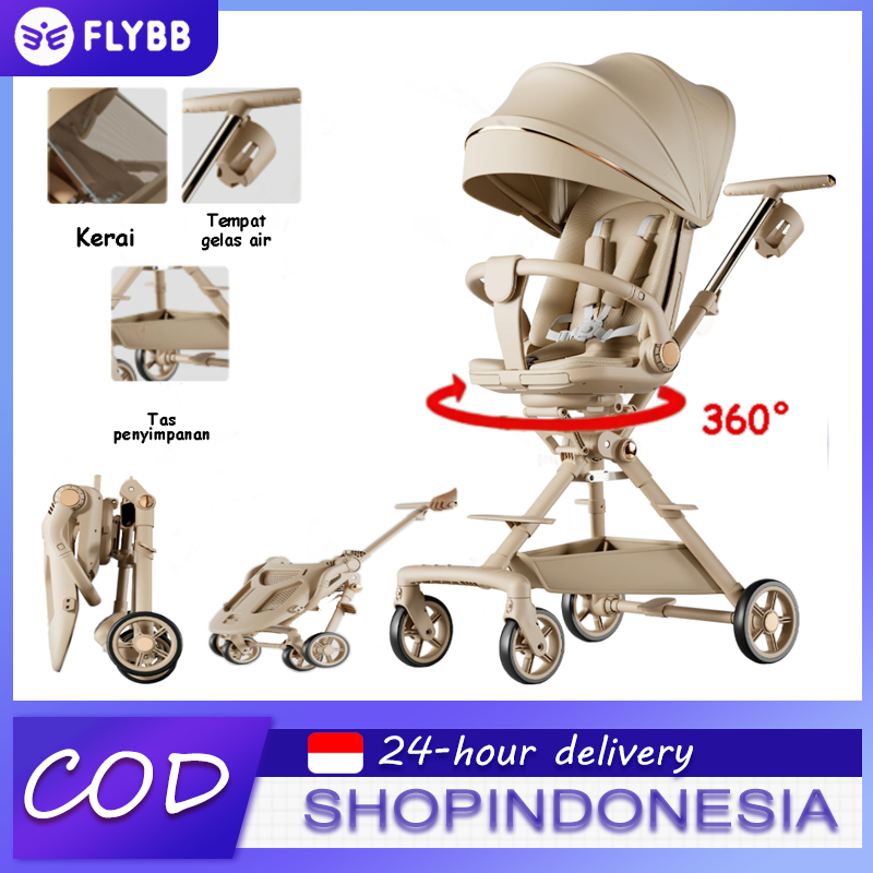FLYBB Stroller Bayi 2 Arah Traveling Dilipat - Stroller Bayi Kualitas Baik