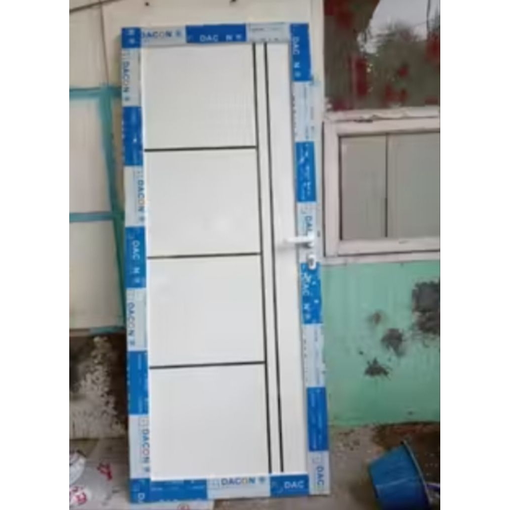 pintu aluminium acp + kusen tersedia warna putih hitam coklat(free packing bubble wrap & kayu)