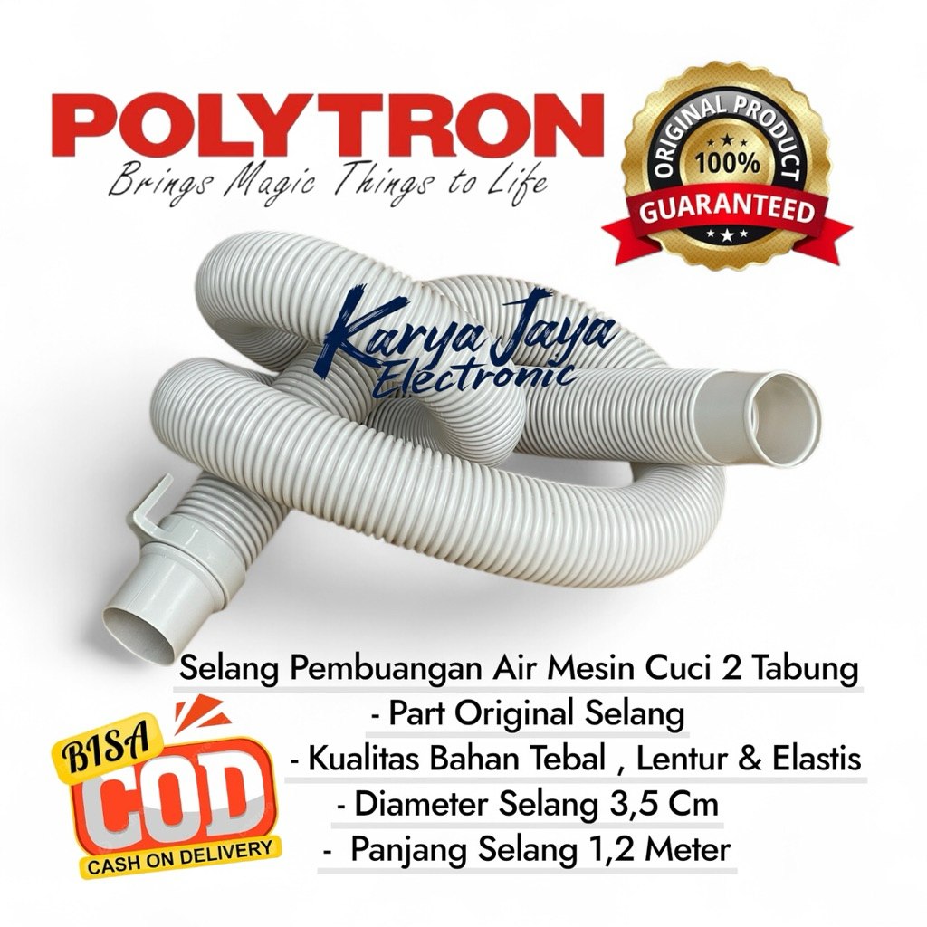 Selang Pembuangan Mesin Cuci POLYTRON Original / Selang Mesin cuci POLYTRON 2 Tabung