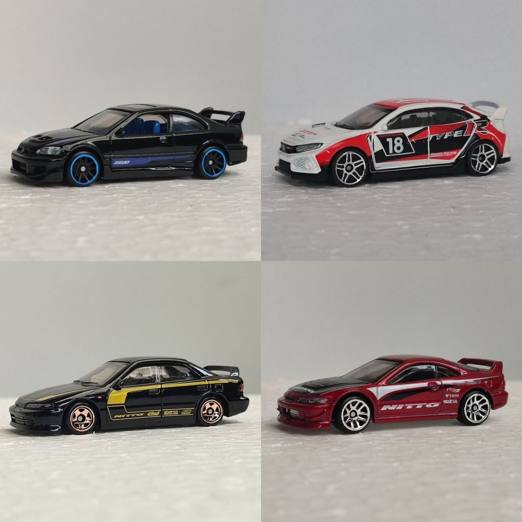 HotWheels Honda Civic Si Hitam Type R / Custom Accura Integra GSR Nitto - Hot Wheels Loose JDM Silve