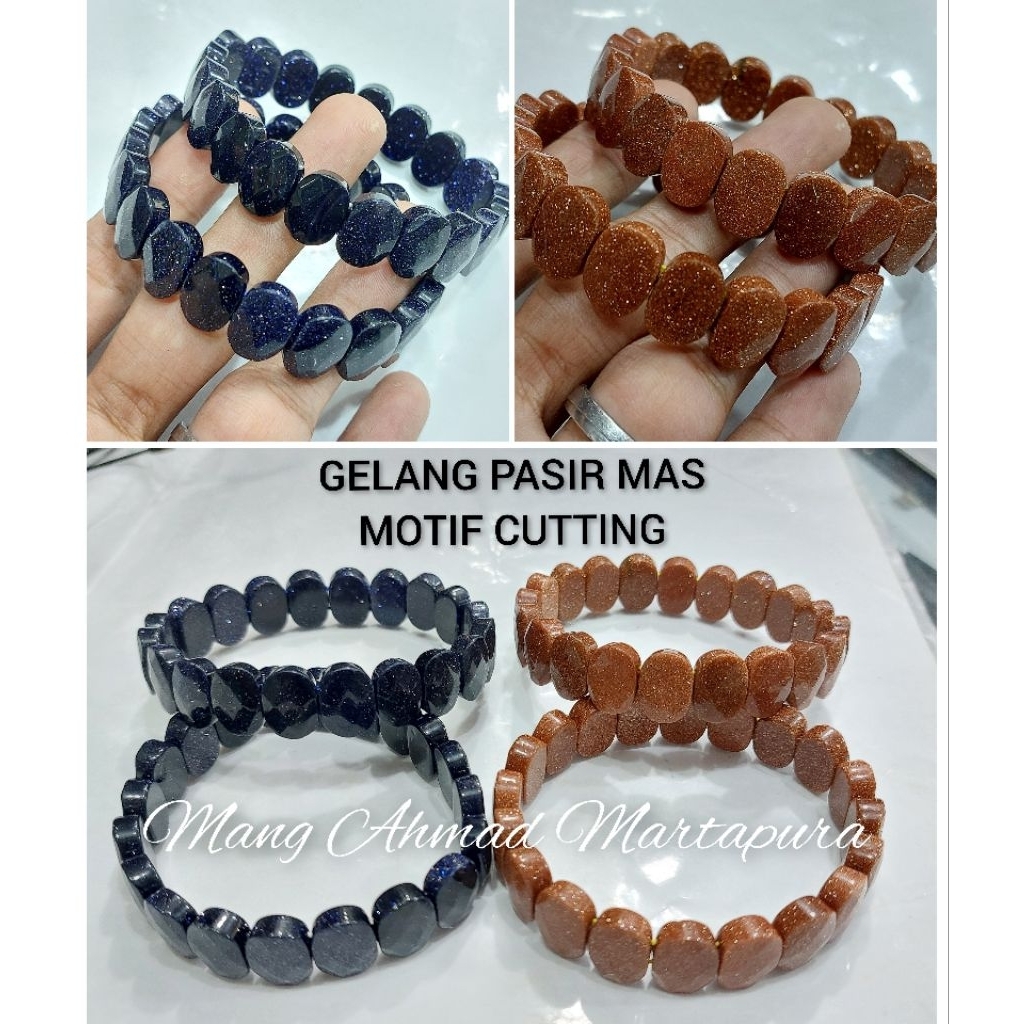 Gelang Pasir Mas Cutting - Batu Pasir Emas Motif Cutting - Kalimantan