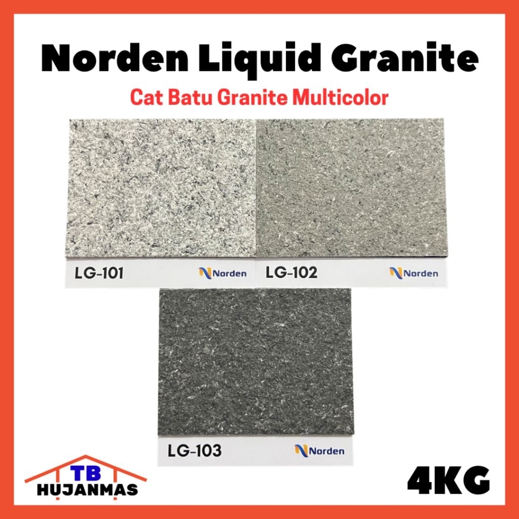 Norden Granitone 4kg Cat Tekstur Granit Muticolor Texture Wall Paint Batu Alam Natural Stone Tembok 