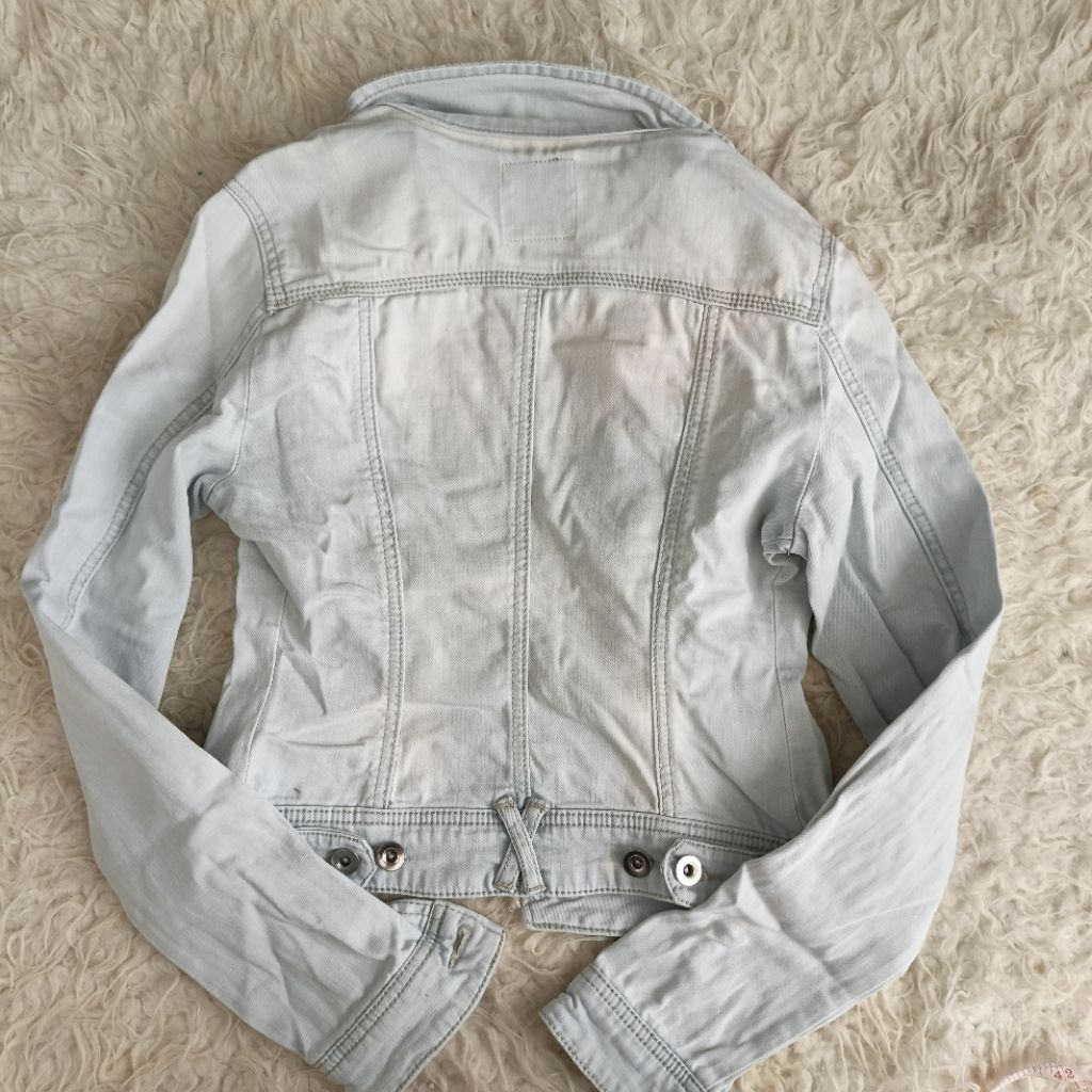 preloved Forever 21 jaket jeans denim washed ripped jacket crop top bekas seken second