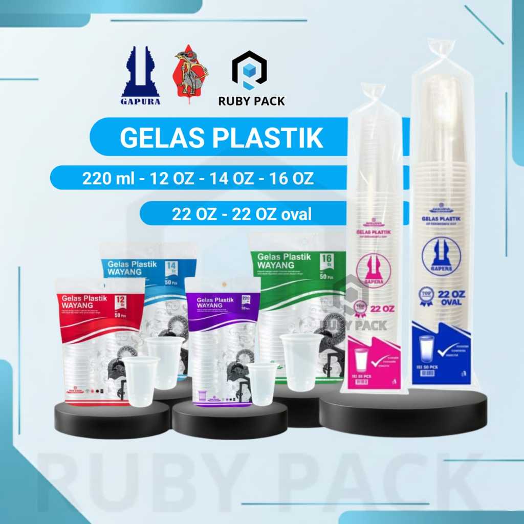 Gelas Plastik Bening Wayang / Gapura