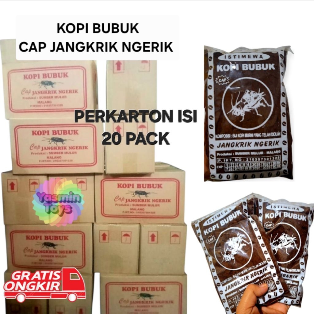 KOPI BUBUK CAP JANGKRIK NGERIK PERKARTON ISI 20PACK