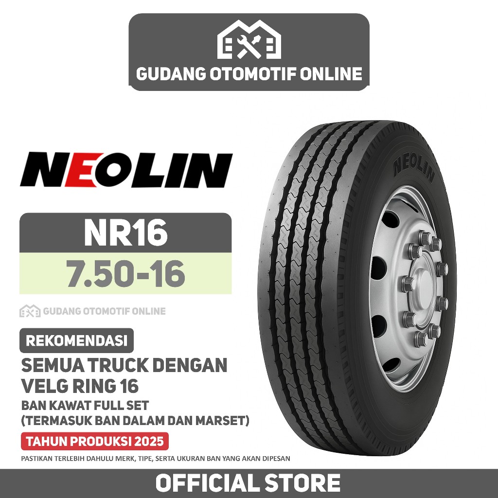 Ban Truk Neolin NR16 750 R16 16 Truck Colt Diesel Canter Ragasa 7.50 R16