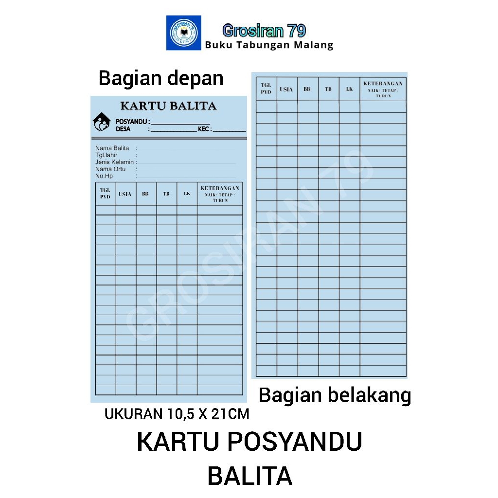 KARTU MENUJU SEHAT (KMS) / KARTU POSYANDU BALITA LANSIA